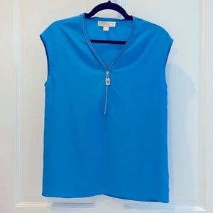 Michael Kors silk top with front zipper .